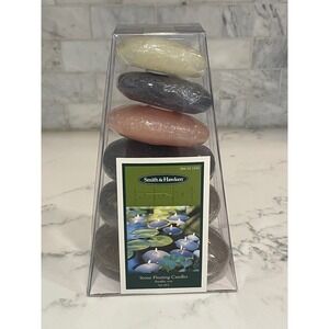 Smith & Hawken Stone Floating Candles Pillar Rocks Set of 6